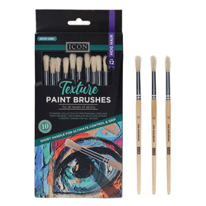 Icon Icon Texture Paint Brushes Hog Hair No 12 Brush Set 10 Pack SG Education