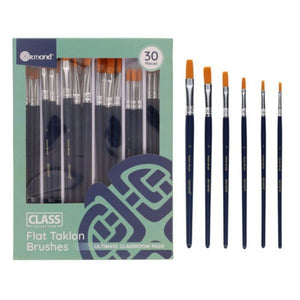 Ormond Ormond Classpack Flat Taklon Brushes 30 Pack SG Education