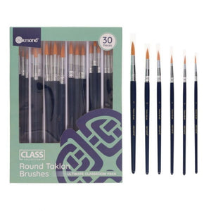 Ormond Ormond Classpack Round Taklon Brushes 30 Pack SG Education