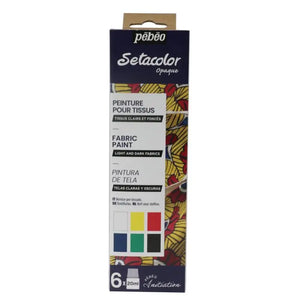 Pébéo Setacolor Initiation Opaque Textile Paint 6x20ml Set SG Education