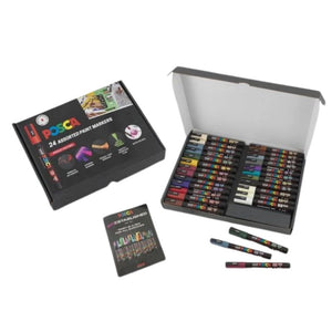 Posca ART-PENCILS PENS & MARKERS Posca Paint Marker Class Pack 24 – Assorted PC-3M & PC-5M Colours SG Education