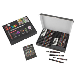 Posca ART-PENCILS PENS & MARKERS Posca Paint Marker Class Pack 24 – Black & White PC-3M & PC-5M SG Education