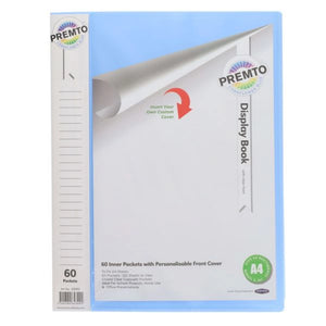 Premto Premto A4 60 Pocket Display Book Cornflower Blue SG Education