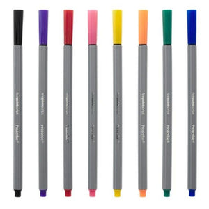 ProScribe ART-PENCILS PENS & MARKERS ProScribe Fineliner Markers Assort Colours 8 Pack SG Education