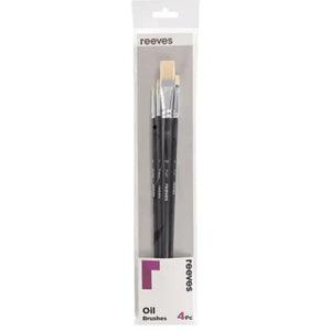 Reeves Reeves Oil Brush Set Long Handle 4 Pack SG Education