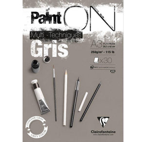 SG Education Clairefontaine PaintON Grey Multi Technique Range SG Education