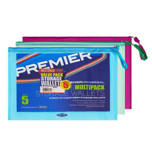 SG Education Concept Heavy Duty Button A4 Mesh Document Wallets SG Education