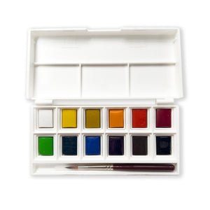 SG Education Elements Watercolour 12 Half Pan Set with Mini Brush SG Education
