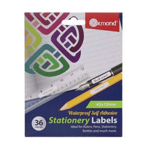 SG Education Ormond Waterproof Self Adhesive Stationery Labels 36 Pack SG Education