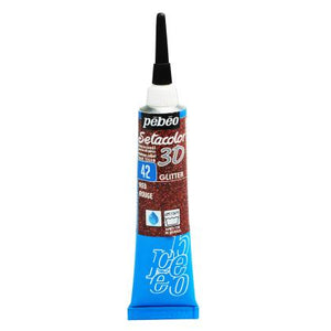 SG Education Pebeo Setacolor 3D Glitter Effect - Red 20ml SG Education