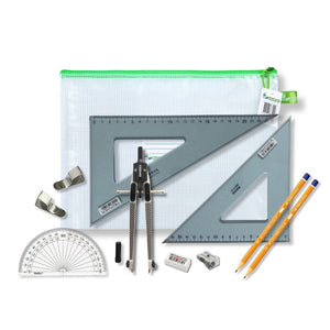 SG Education Pouch Bag with Clips & Uni Set Square SG Education