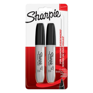SG Education Sharpie Chisel Perm Markers Black 2 Pack SG Education