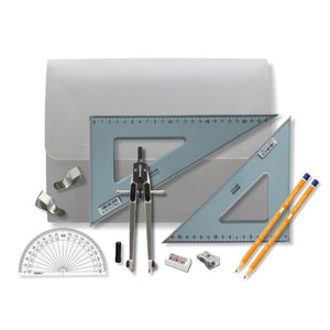 SG Education Strong Poly Box with Clips & Uni Set Square SG Education