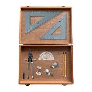 SG Education Wooden Box with Clips & Uni Set Square SG Education