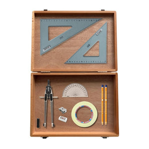 SG Education Wooden Box with Tape & Uni Set Square SG Education