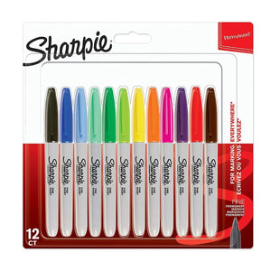 Sharp Sharpie Fine Markers 12 Assorted Colours SG Education