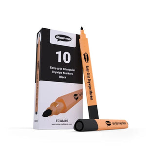 Show Me Show-me Triangular Drywipe Markers Black 10 Pack SG Education