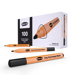 Show Me Show-me Triangular Drywipe Markers Black 100 Pack SG Education