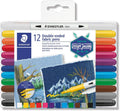 Staedtler Staedtler Duo Tipped Fabric Markers Assorted (12 Pack) SG Education