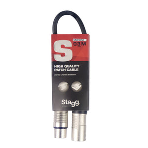 Stagg Stagg Microphone Cable XLR/XLR (M/F) 30cm (1ft) SG Education