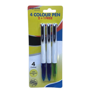 Supreme Supreme 4in1 Pen 3 Pack SG Education