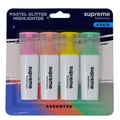 Supreme Supreme Highlighter 4 Pack Assorted Glitter Colours SG Education