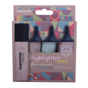 Supreme Supreme Highlighter 4 Pack Assorted Natural Colours SG Education