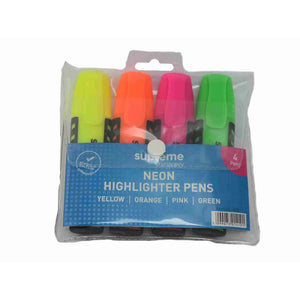 Supreme Supreme Highlighter Neon Assorted 4 Pack SG Education
