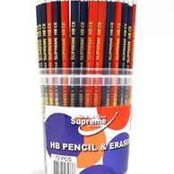 Supreme Supreme Pencil HB Rubber Top 72 Pack SG Education