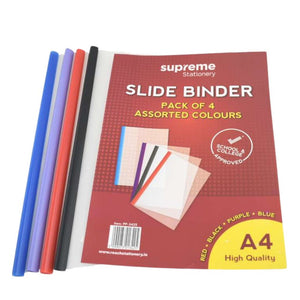 Supreme Supreme Project Folder A4 Slide Binder 4 Pack SG Education
