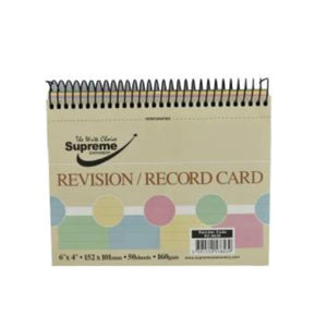 Supreme Supreme Record Card 6x4inch Spiral SG Education