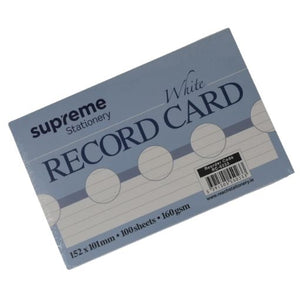 Supreme Supreme Record Card 6x4inch White SG Education