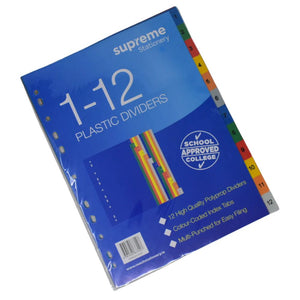 Supreme Supreme Subject Dividers 12 Part SG Education