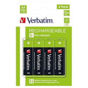 Verbatim Verbatim Rechargeable AA Batteries 4 Pack 2500mAh SG Education