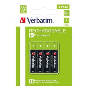 Verbatim Verbatim Rechargeable AAA Batteries 4 Pack 950mAh SG Education