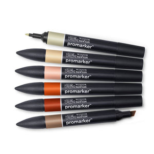 Winsor & Newton ART-PENCILS PENS & MARKERS W&N Promarker Earth Tones 6 Pack SG Education