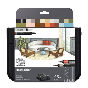 Winsor & Newton W&N Promarker Mixed Marker Wallet 24 Set SG Education