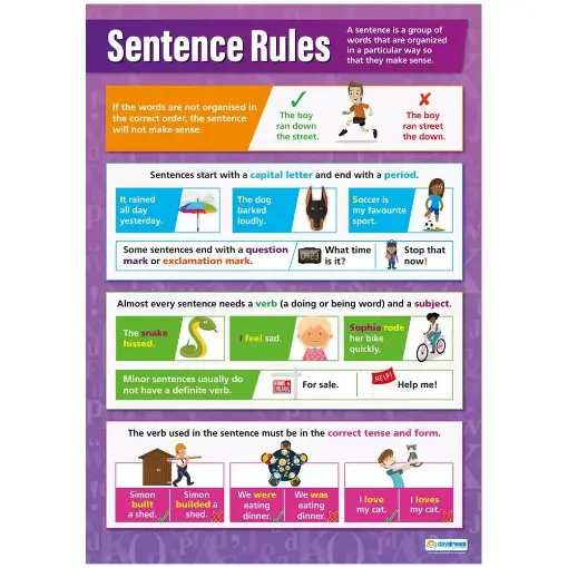 Picture of Sentence Rules Laminated Wallchart