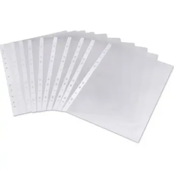 TYH Supplies 100 Pack Mini Sheet Protectors for Binder | 5.5 x 8.5 Inch |  Clear Glossy Standard 7 Hole Plastic Half Page Protectors for Home, Office