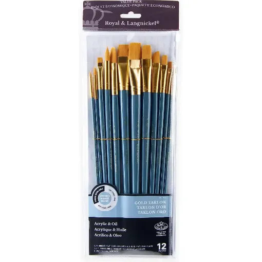 Picture of Royal Langnickel Gold Taklon Synthetic Brush Set of 12