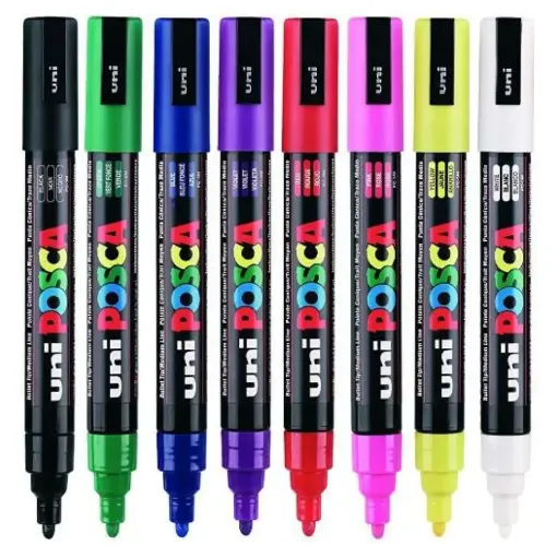 Posca Marker, Pc-5m, Medium, Line 2,5 , Assorted Colours, 8 pc