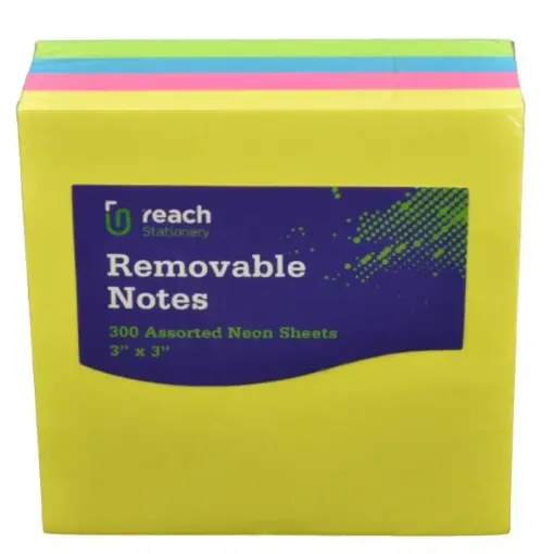 Picture of Reach 3"x3" Assorted Neon Post It Notes