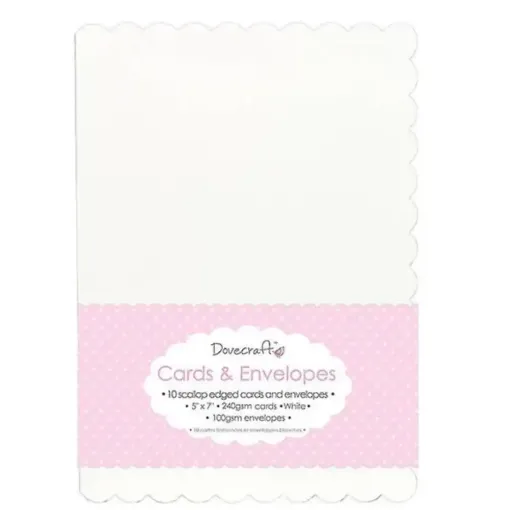 Picture of Dovecraft Scallop Edged Cards & Envelopes 5"x7" Pack of 10