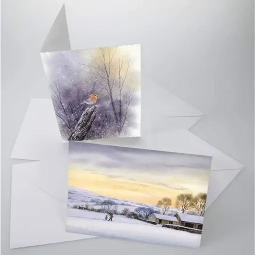 Picture of Frisk Watercolour Cards C5 Deckled Pack of 25