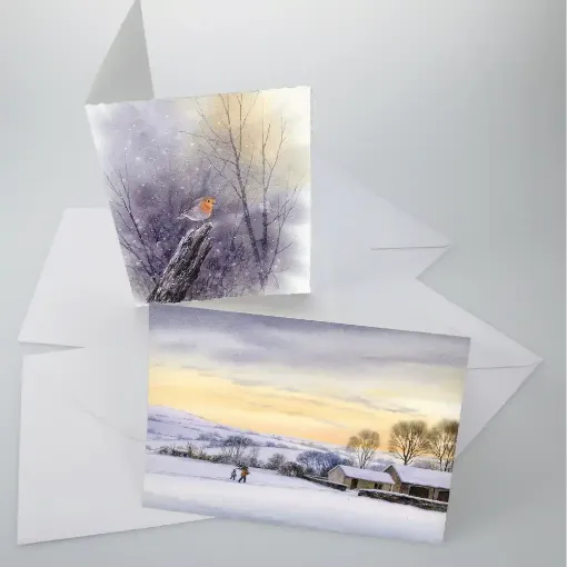 Picture of Frisk Watercolour Cards C5 Plain Pack of 10