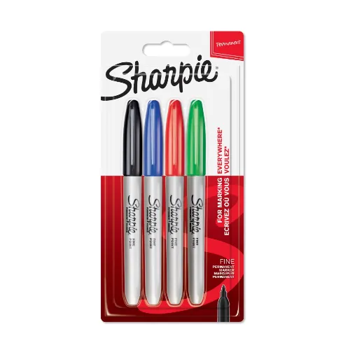 Picture of Sharpie Fine Permanent Markers 4 Assorted Colours