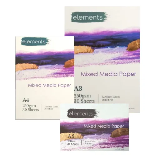 Picture of Elements Mixed Media Paper Pad 250gsm 30 Sheets Range