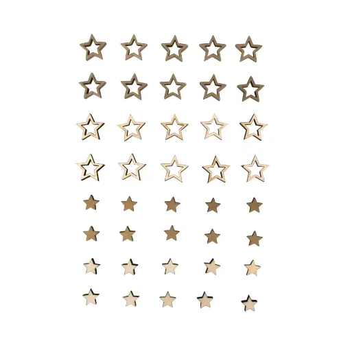 Picture of Rayher Wooden Decoration Stars Assort (Pack of 40)