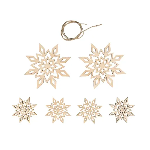 Picture of Rayher Wooden Decoration Snowflakes (Pack of 6)