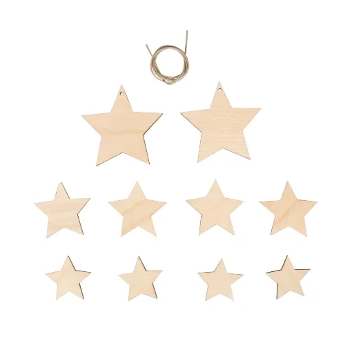 Picture of Rayher Wooden Decoration Stars (Pack of 10)